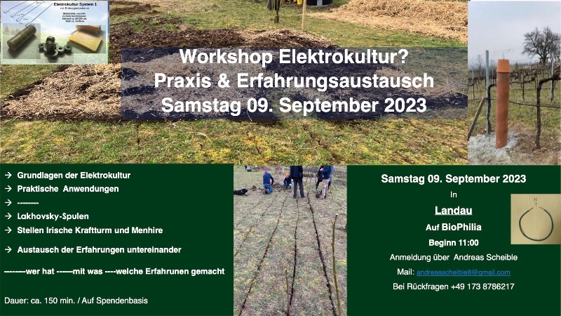 Workshop Elektrokultur? Praxis & Erfahrungsaustausch