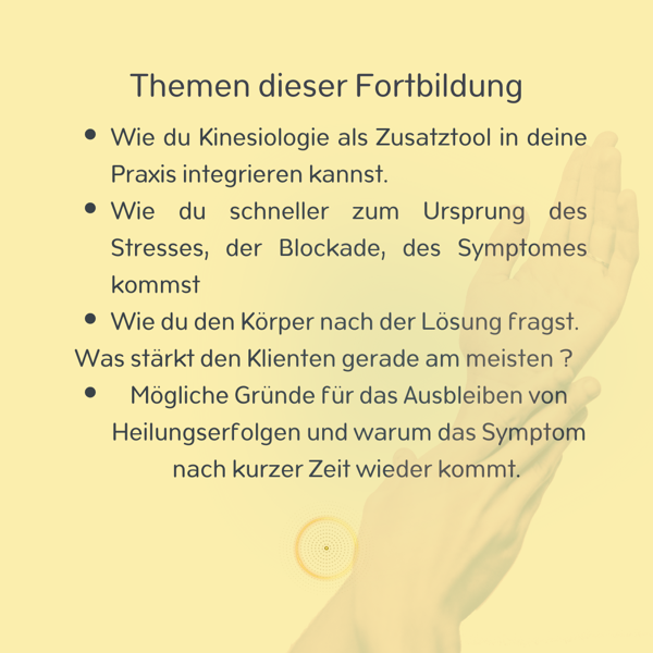 Ganzheitliche Kinesiologie Weiterbildung