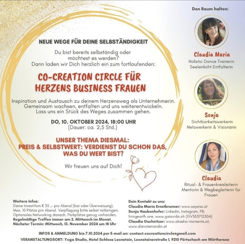Co-Creation Circle für Herzens Business Frauen