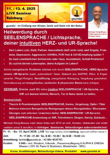 Heilwerdung durch  SEELENSPRACHE / Lichtsprache, deiner intuitiven HERZ- und UR-Sprache!